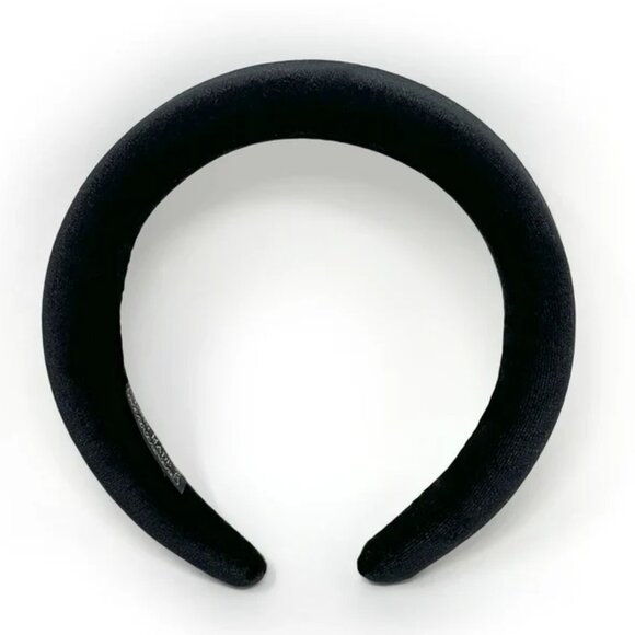 NWOT Magda Padded Black Velvet Headband - Picture 1 of 7